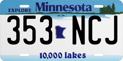 MN license plate 353NCJ