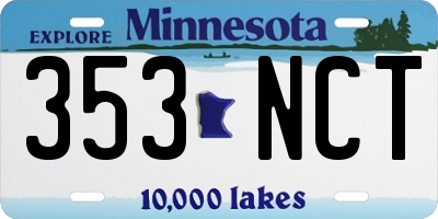 MN license plate 353NCT