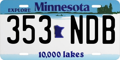 MN license plate 353NDB