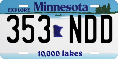 MN license plate 353NDD