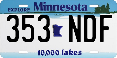 MN license plate 353NDF