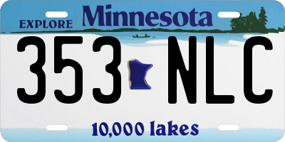 MN license plate 353NLC