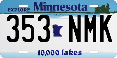 MN license plate 353NMK