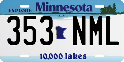MN license plate 353NML