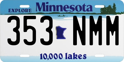 MN license plate 353NMM