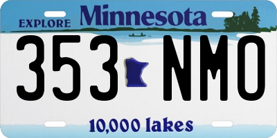 MN license plate 353NMO
