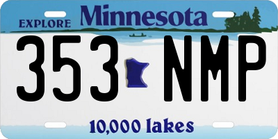 MN license plate 353NMP
