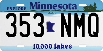 MN license plate 353NMQ