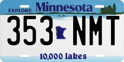 MN license plate 353NMT