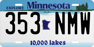 MN license plate 353NMW