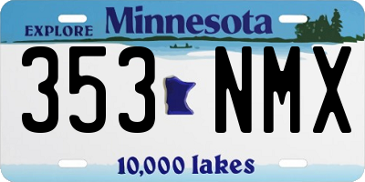 MN license plate 353NMX