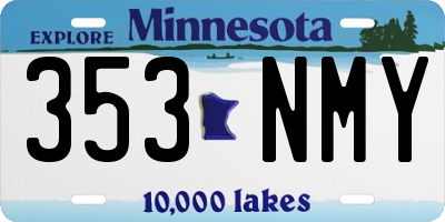MN license plate 353NMY