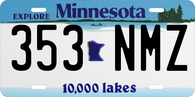 MN license plate 353NMZ