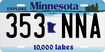 MN license plate 353NNA
