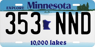 MN license plate 353NND