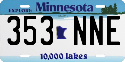 MN license plate 353NNE
