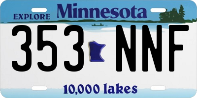 MN license plate 353NNF