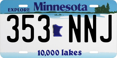 MN license plate 353NNJ