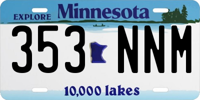 MN license plate 353NNM
