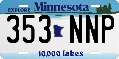 MN license plate 353NNP