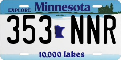 MN license plate 353NNR