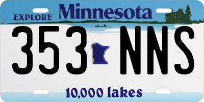 MN license plate 353NNS