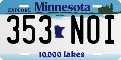 MN license plate 353NOI
