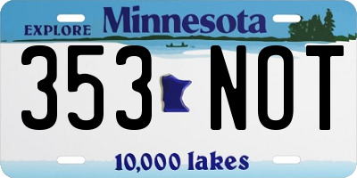 MN license plate 353NOT