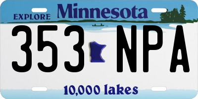 MN license plate 353NPA