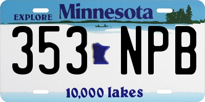 MN license plate 353NPB