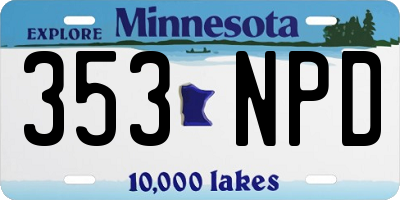 MN license plate 353NPD