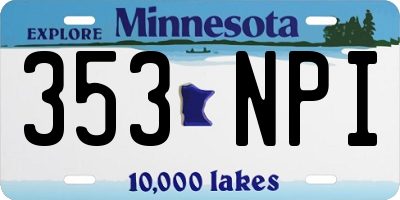 MN license plate 353NPI