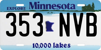 MN license plate 353NVB