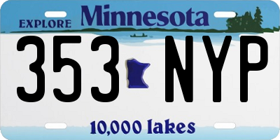 MN license plate 353NYP