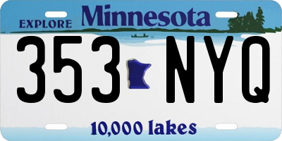MN license plate 353NYQ