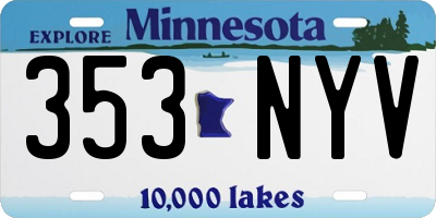 MN license plate 353NYV