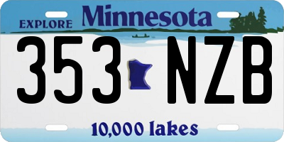 MN license plate 353NZB