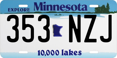 MN license plate 353NZJ