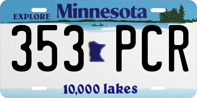 MN license plate 353PCR