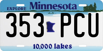 MN license plate 353PCU
