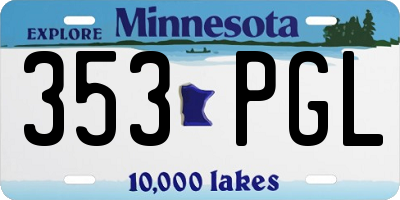 MN license plate 353PGL
