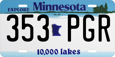 MN license plate 353PGR
