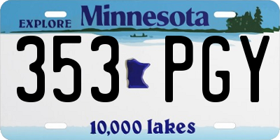 MN license plate 353PGY