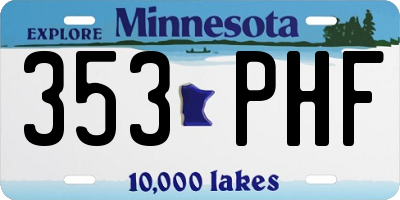 MN license plate 353PHF