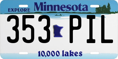 MN license plate 353PIL