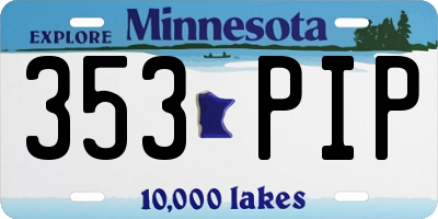 MN license plate 353PIP