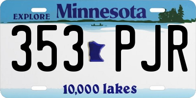 MN license plate 353PJR