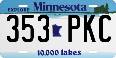 MN license plate 353PKC