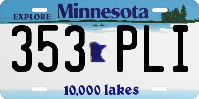 MN license plate 353PLI