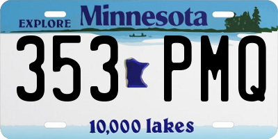 MN license plate 353PMQ
